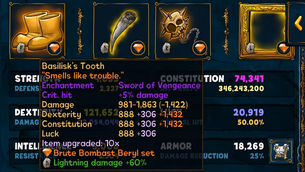 Legendärer Edelstein Waffe Berserker