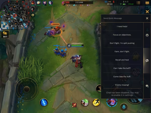 Quick Messages in League of Legends Wild Rift