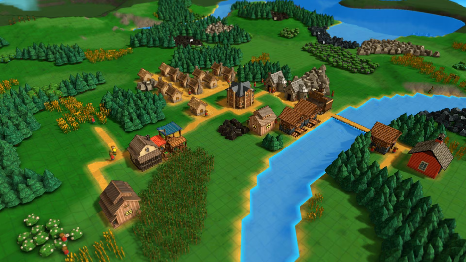 Vogelperspektive von Basis Level 3 in Factory Town.