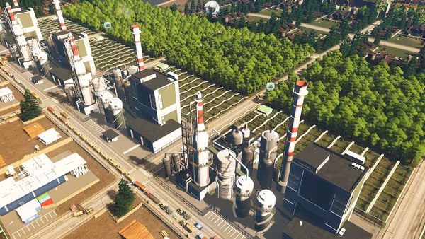 Papiermühlen in einem Forstgebiet in Cities: Skylines