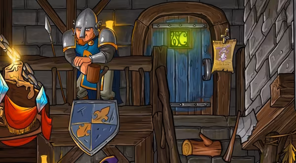 Tür zur Toilette der Arkanen Götter in Shakes and Fidget